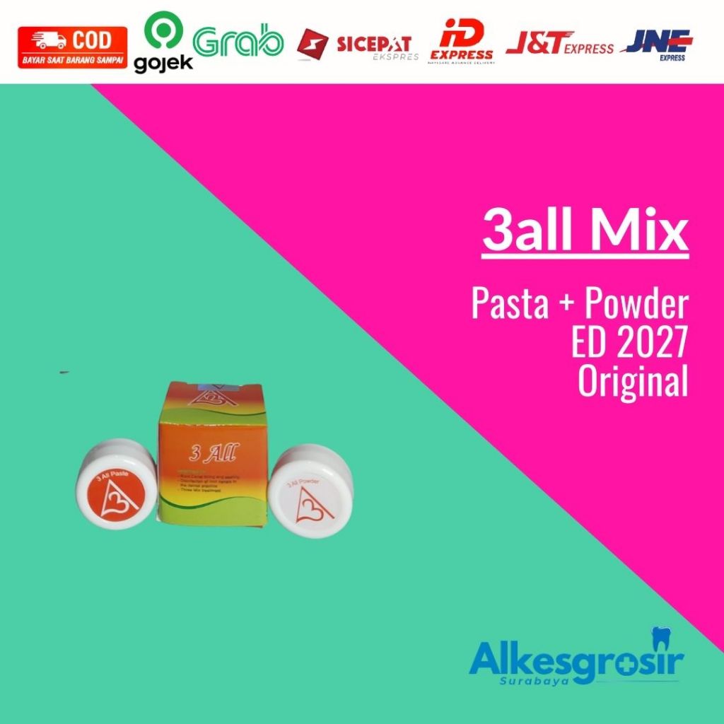 3all Mix Dental ORIGINAL Pasta Powder 3 All MP Threemix Treatment Gigi Trimix Bahan Mumifikasi Mumif