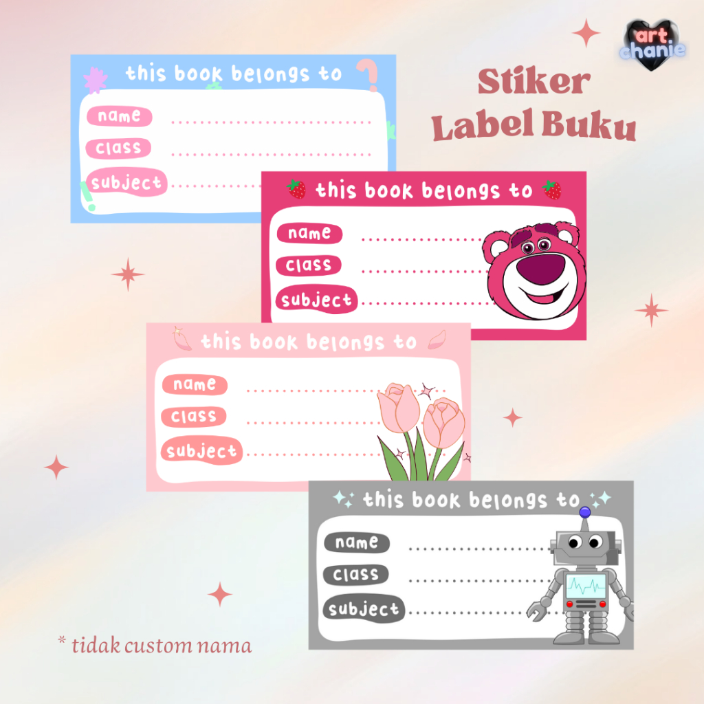 

[COD] LABEL NAMA BUKU LUCU || Label Buku Lucu Stiker Nama – Praktis & Siap Pakai