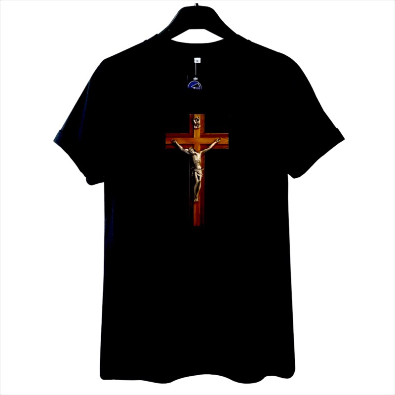 Kaos Unisex Rohani Salib Patung Tuhan Yesus Size S-XXXXL Big Size Jumbo Oversize & Size Anak 2-10tah