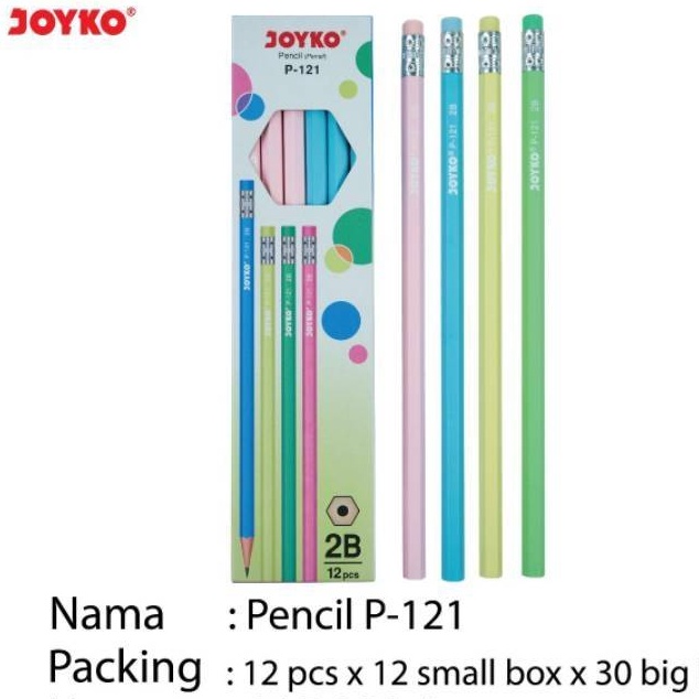 

BERKUALITAS Pensil 2B P121 Joyko Eraser Per Lusin