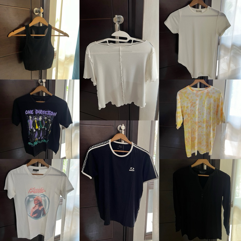 Preloved Kaos, Band Tee, Crop Shoulder Tank Top, Tie Dye (H&M, Astec, Cotton On, Bloobel, One Direct