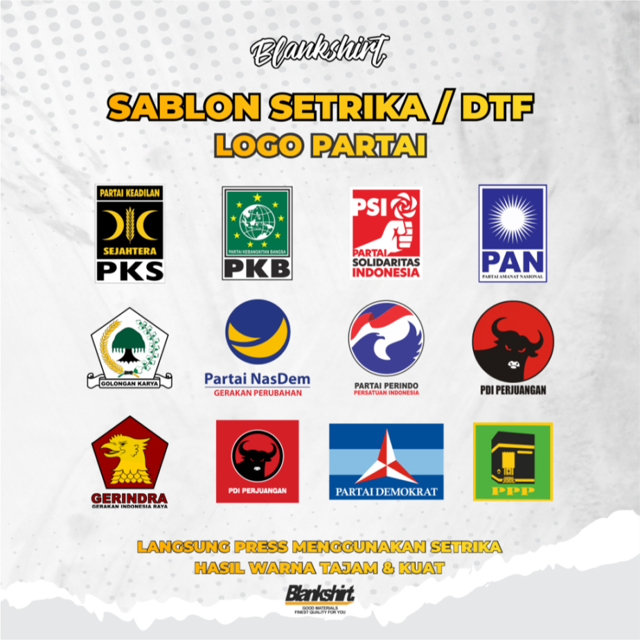 File Desain Sablon Setrika / Stiker Kain Baju / Dtf Logo Partai