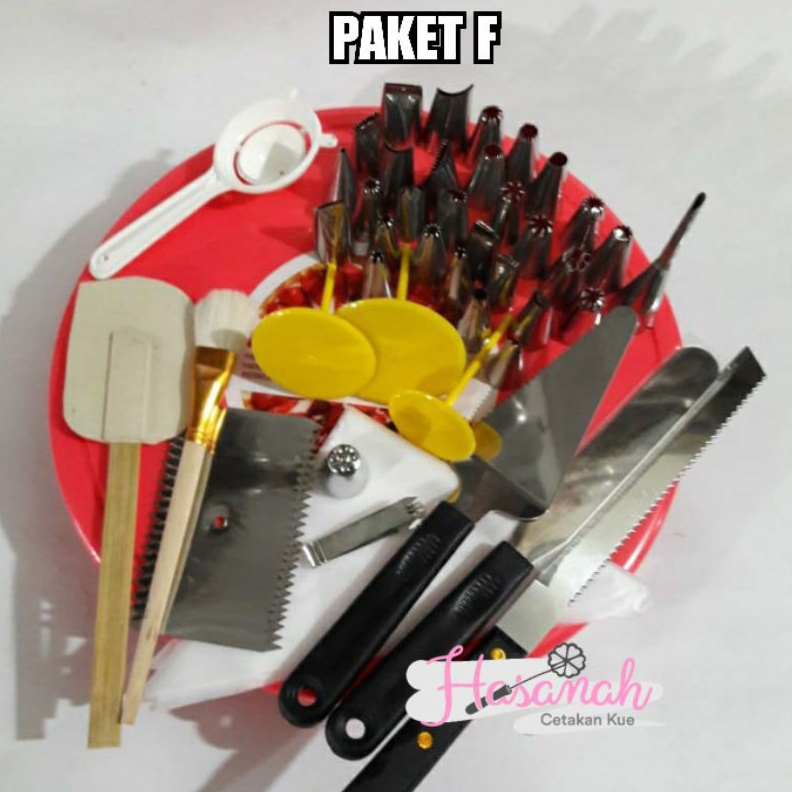 MURAH MERIAH Paket F alat dekorasi menghias kue tart birthday cake lengkap spuit