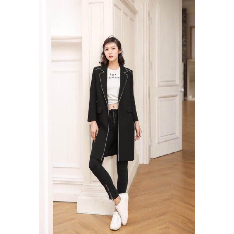 UNISEX Long coat mantel jas blazer bergaya korea style kalo di pake cewek bakal cantik sexy banget  
