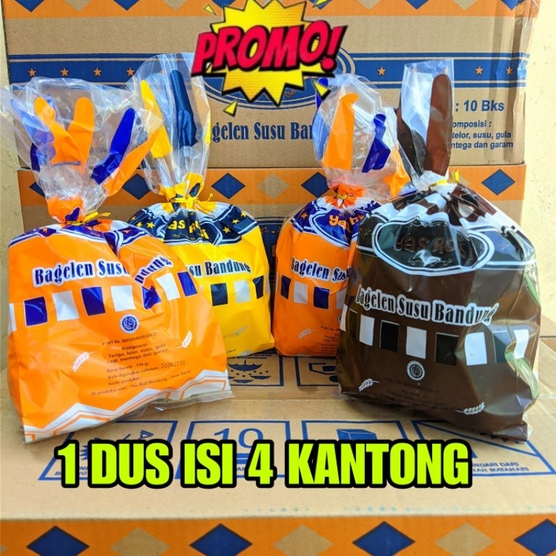 

Roti kering bagelan 1 dus isi 4 varian 3 rasa coklat keju susu