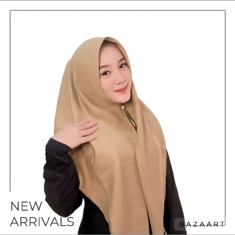 HIJAB INSTAN SEGIEMPAT RESLETING ZIPPER VOAL PREMIUM POLOS