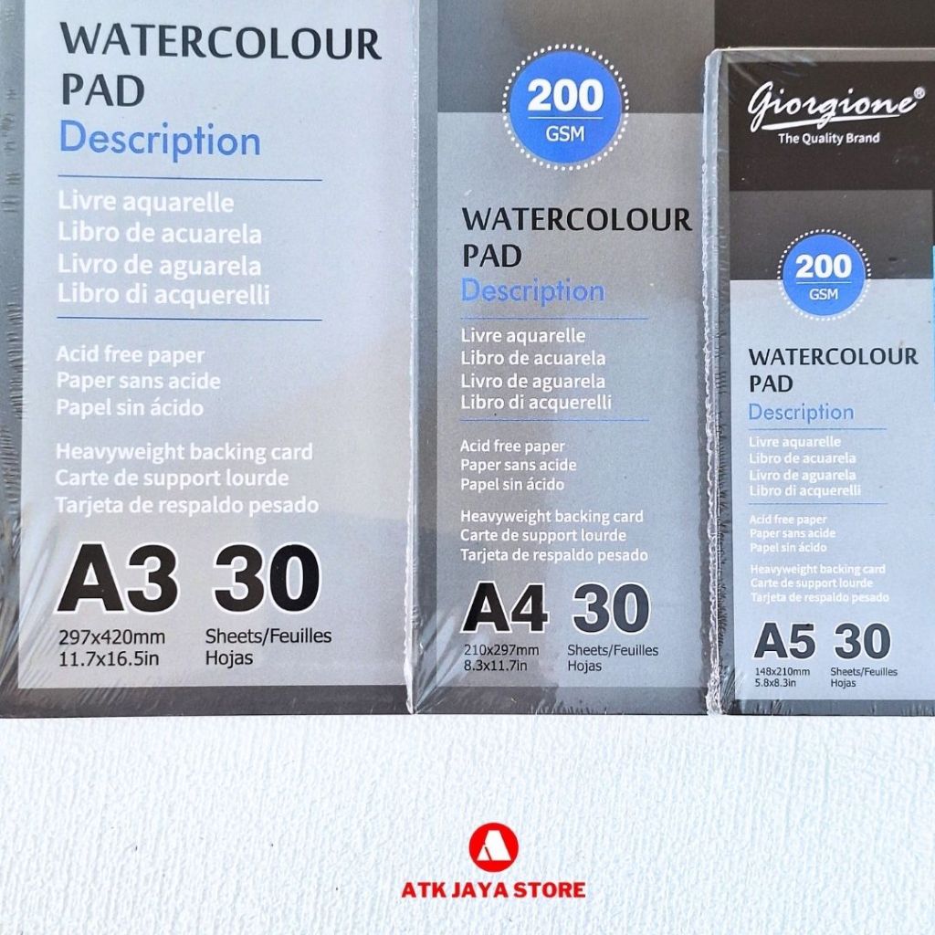 

Giorgione Watercolor Paper Pad A3/A4/A5 / Kertas Watercolour Pad 200 gsm