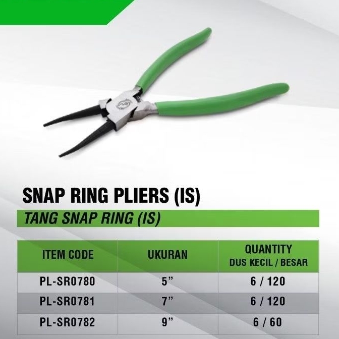"Tekiro Tang Snap Ring IS / Snap Ring Buka Lurus"