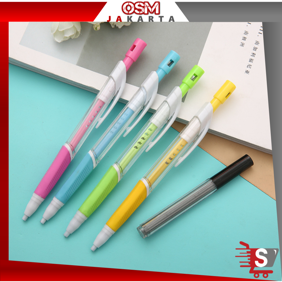

OSM JKT S6269 Pensil Mekanik Warna Pastel / Mechanical Pencil Graphite Lead Automatic / Alat Tulis Sekolah Pensil Mekanik Lucu