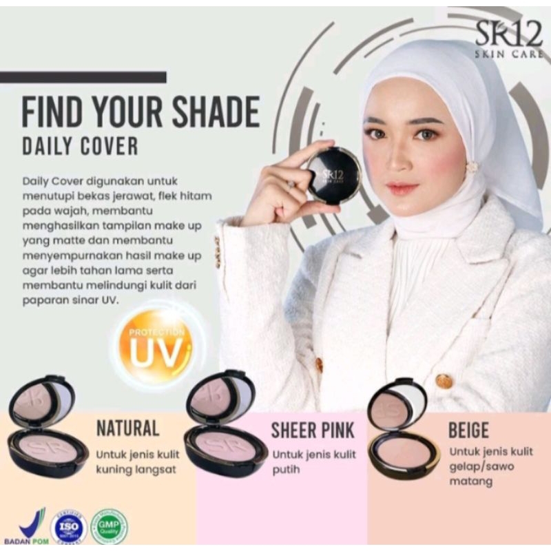 Bedak Padat Daily Cover SR12 / Bedak Padat