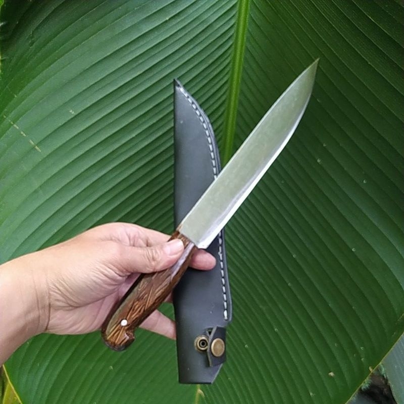 Pisau Dapur Baja Per 20 cm Sarung Kulit