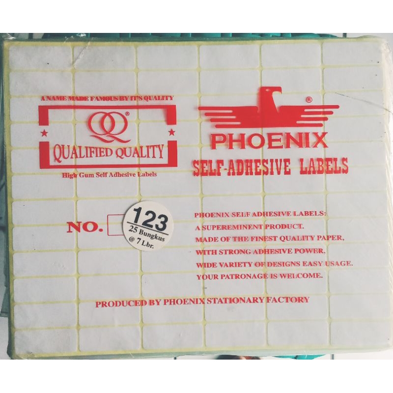 

label stiker Phoenix no 123