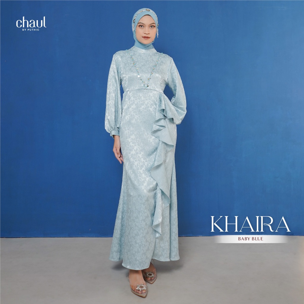 CHAUL BY PUTHIC - KHAIRA DRESS - READY STOCK - GAUN PESTA|GAUN WISUDA GAUN LAMARAN GAUN HIJAB