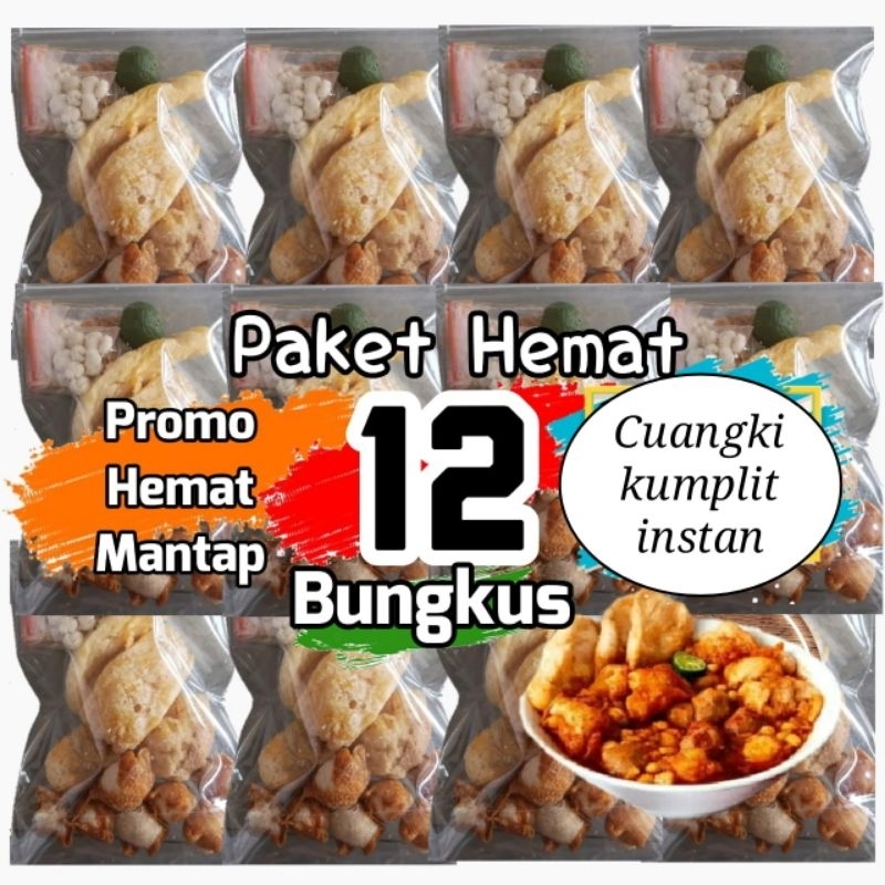 

paket 12 pcs cuangki kumplit instan pedas