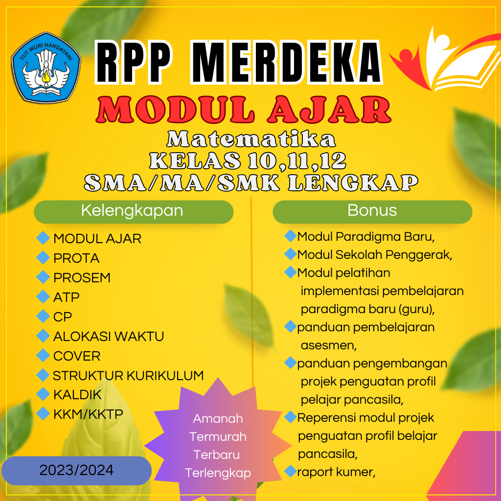 

Modul Ajar Matematika SMA/SMK Kurikulum Merdeka