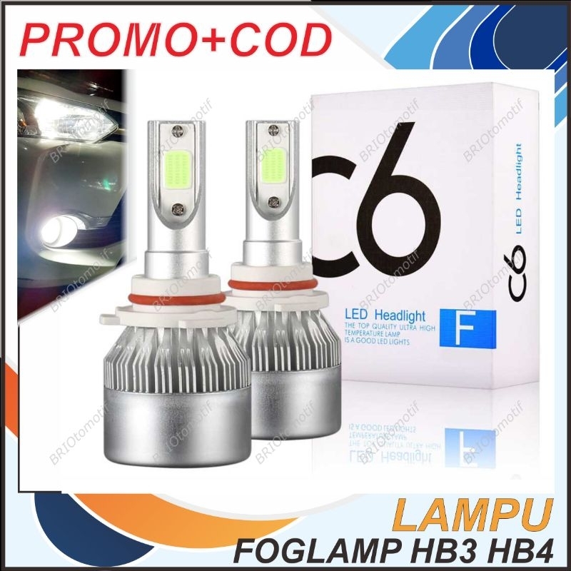 LAMPU FOGLAMP LED C6 HEADLAMP UTAMA JAUH  DEKAT MOBIL HB3 9005 HB4 9006 H11 H16 INNOVA OLD INNOVA RE