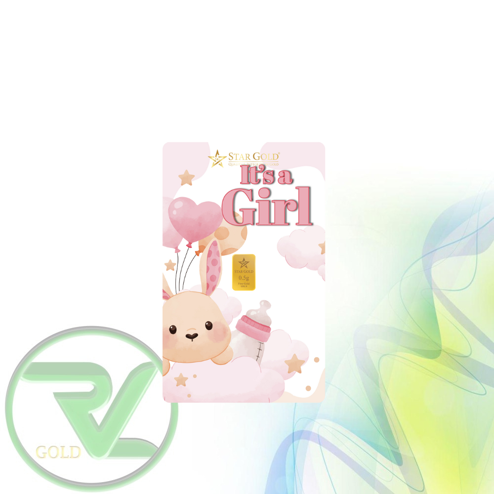 Rvl Gold Logam Mulia StarGold Baby GIRL 03 NEW Series 0.5 Gram dan 1 Gram