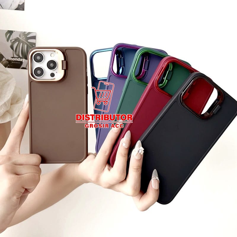 IPHONE 12 PRO MAX CASE MACARON STAND CAMERA  CASE KICKSTAND CAMERA IPHONE 12 PRO MAX