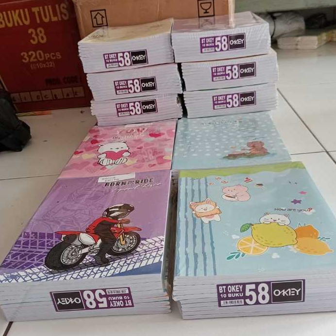 

BUKU TULIS OKEY PER 10 PCS 58 DAN 38 LEMBAR