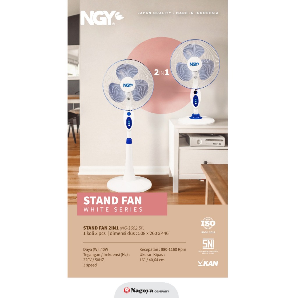 Kipas Angin Berdiri / Kipas Angin Stand Fan NAGOYA 16Inch NG-16SFR