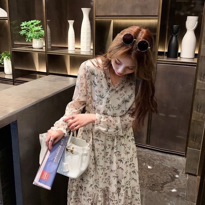 LAURIN DRESS|DRESS KOREA|DRESS MOTIF BUNGA