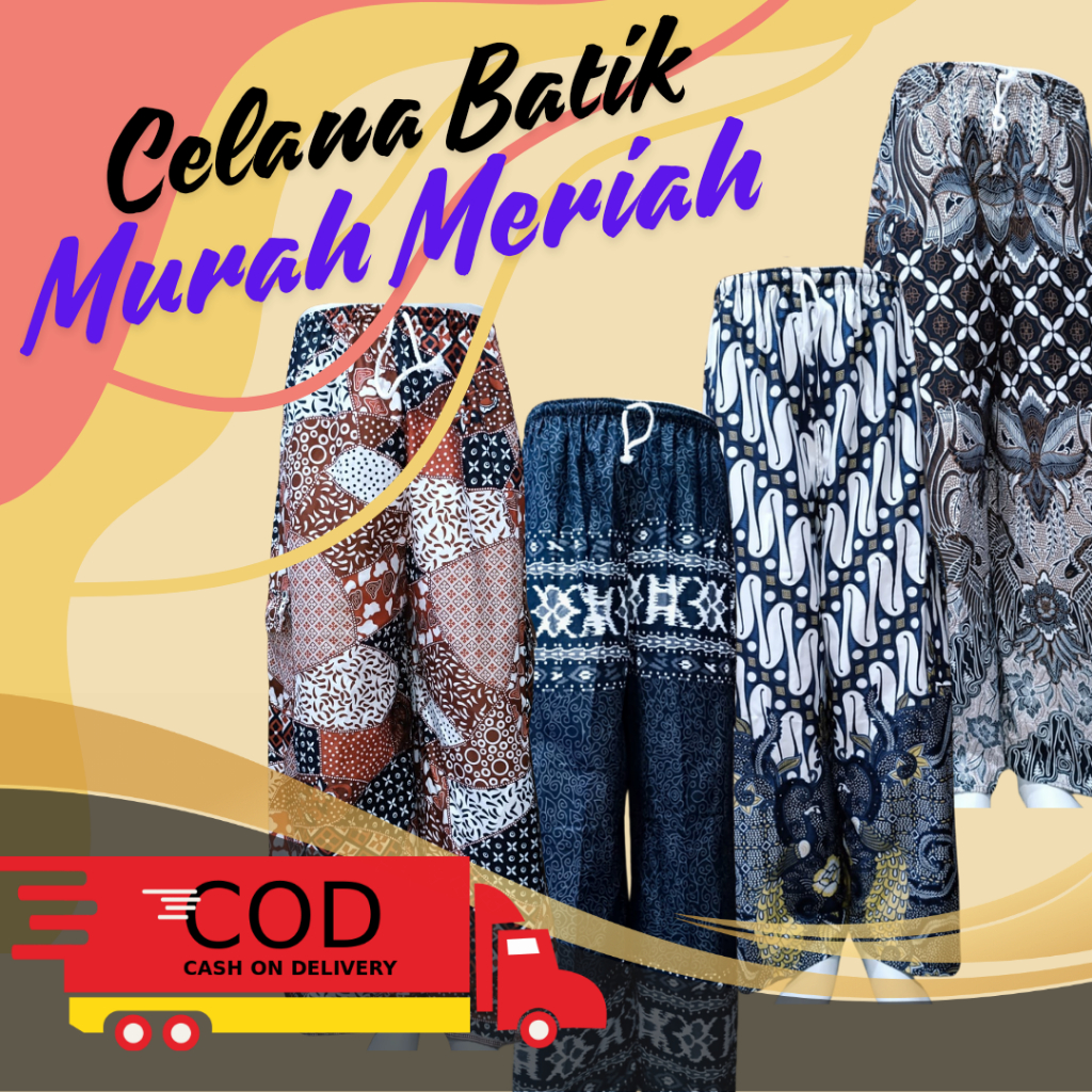COD Celana murah Batik Celana panjang pria batik CELANA PANTAI CELANA KOLOR PENDEK PANJANG JUMBO