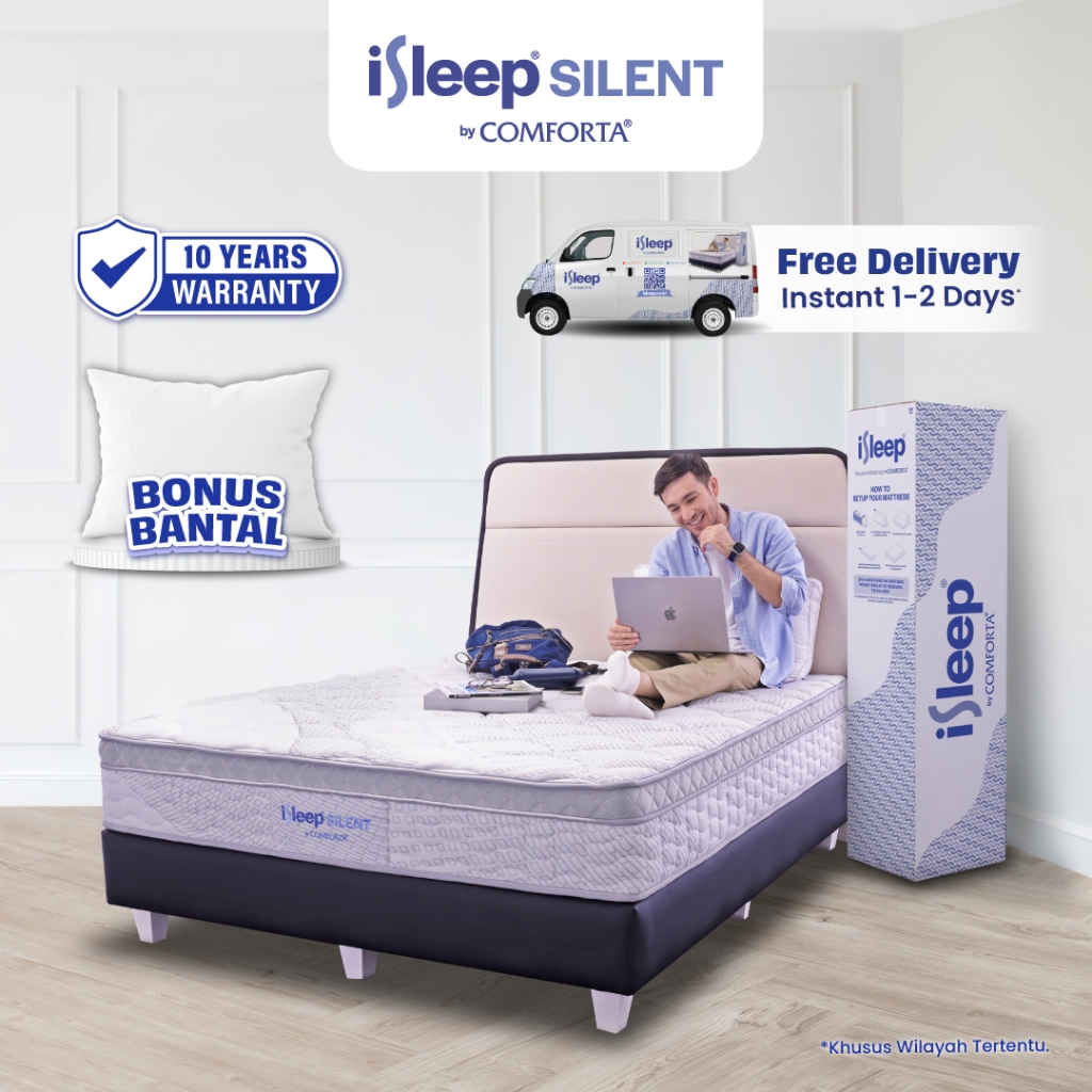 iSleep Silent by Comforta (Kasur Pocket) - Vacuumed Mattress Free Bantal (Mattress Only)