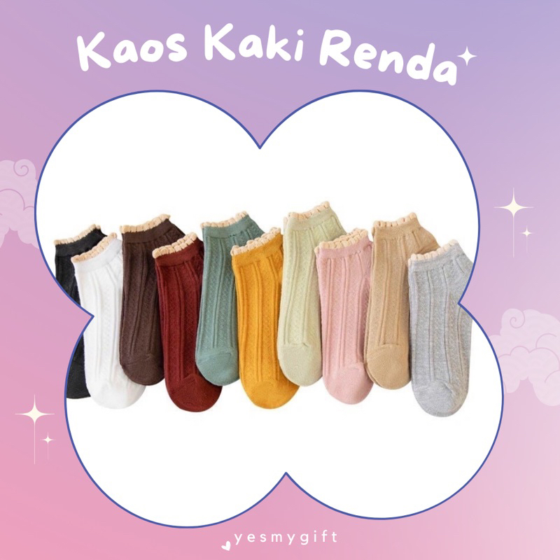 KAOS KAKI RENDA / KAOS KAKI MOTIF RENDA / KAOS KAKI WANITA RENDA