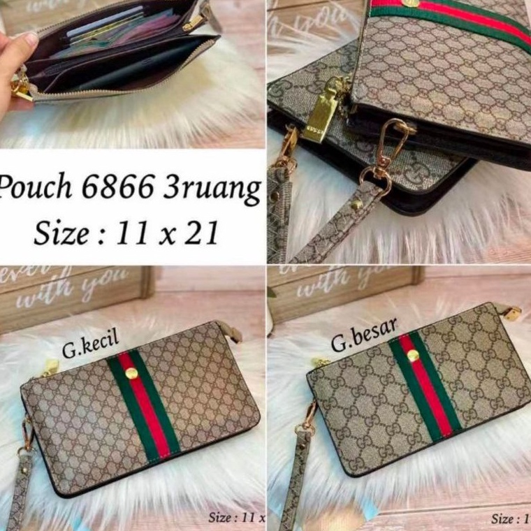 KODE L46L Pouch Dompet 3 Ruang 6866 Tas Tangan Impor Quality Cluct Import