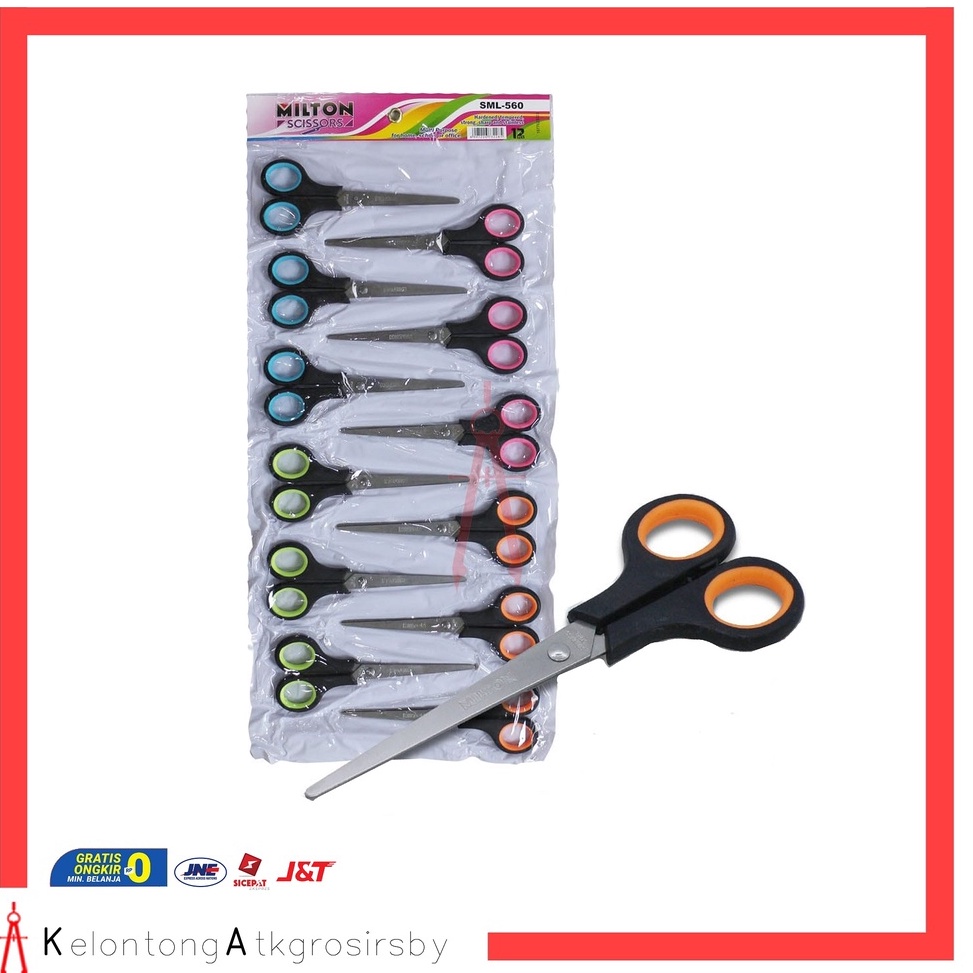 

KODE P9T7 Gunting 12pcs Renteng Milton SML 56