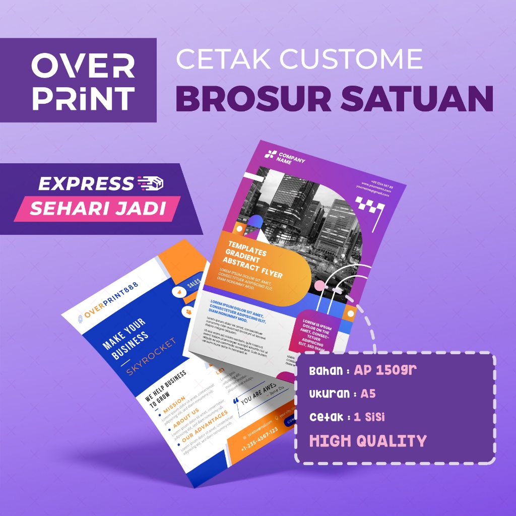 

SAMEDAY Cetak Brosur / flyer / Trifold SATUAN | Uk. A5 | MURAH | INSTANT | Artpaper 150gr