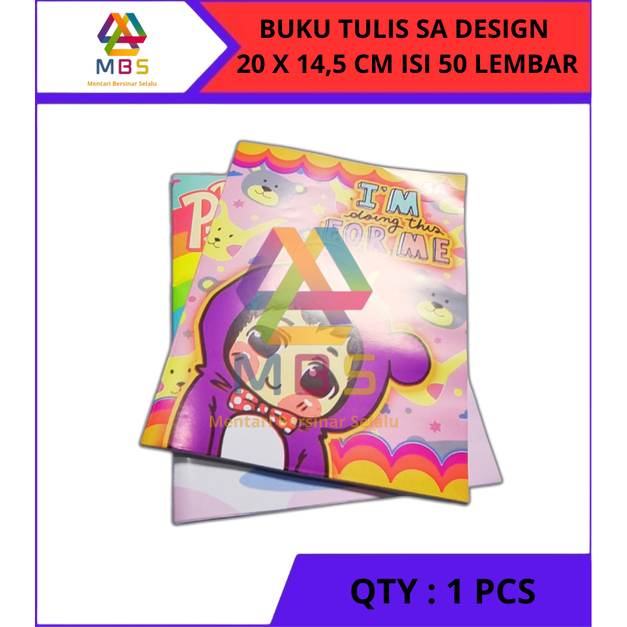 

BUKU TULIS SA DESIGN 20 X 14,5 CM ISI 50 LEMBAR