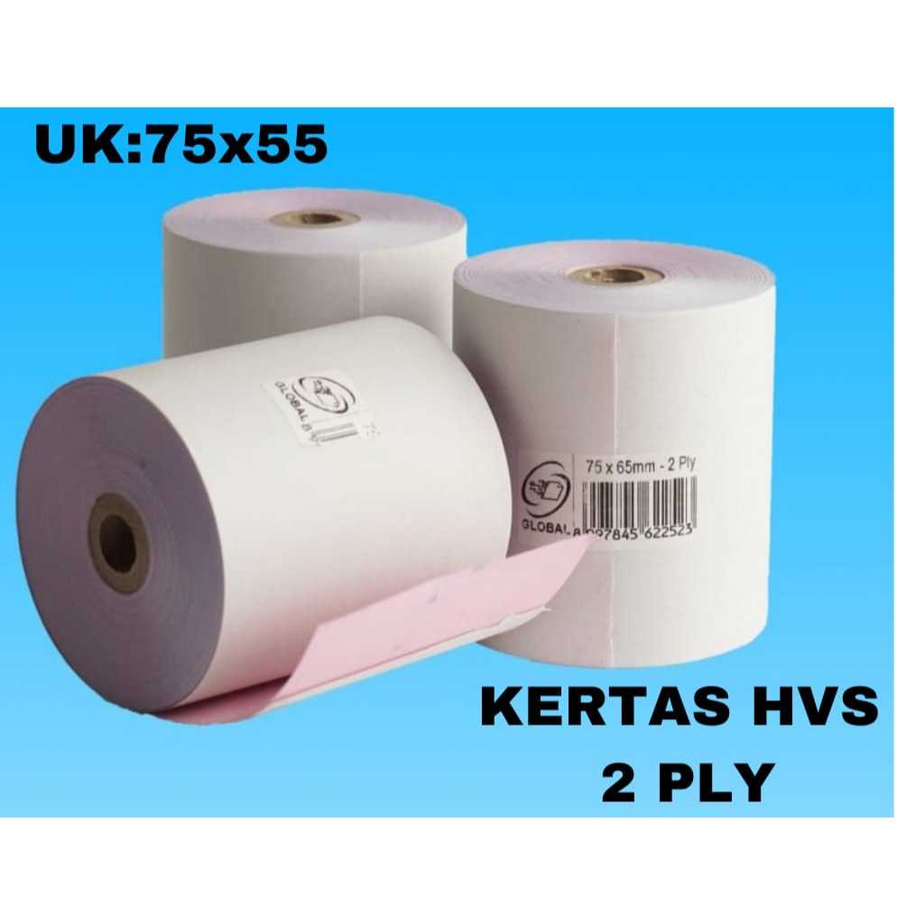 

kertas HVS kasir 2 PLY ukuran 75x55mm