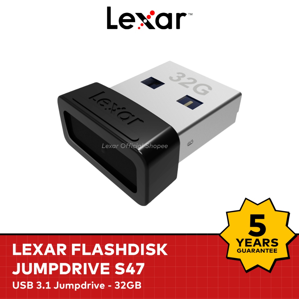 Lexar Flashdisk Jumpdrive S47 USB 31 Up To 25 MBs  32GB x H5U9