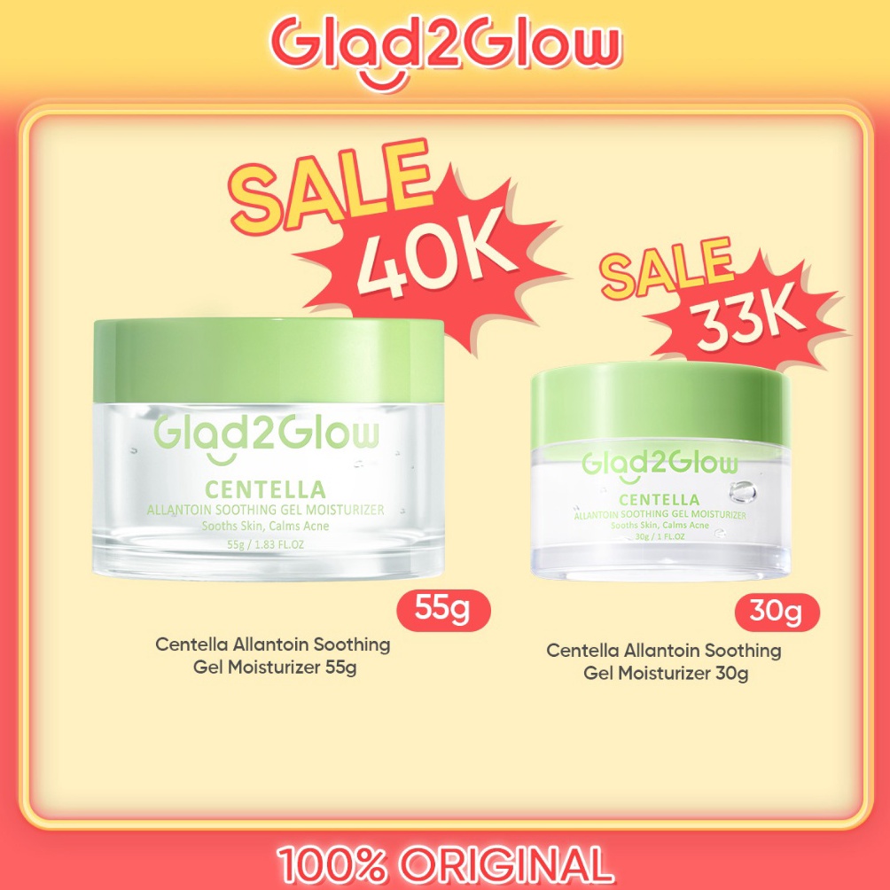 Glad2Glow Centella Allantoin Soothing Gel Moisturizer 3g 55g Pelembab Wajah Krim Wajah Gel Facial Mo