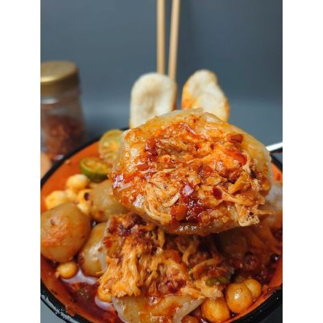 

Baso Aci Ayam Suwir Jumbo Pedas Isian Komplit (Umah Boci)