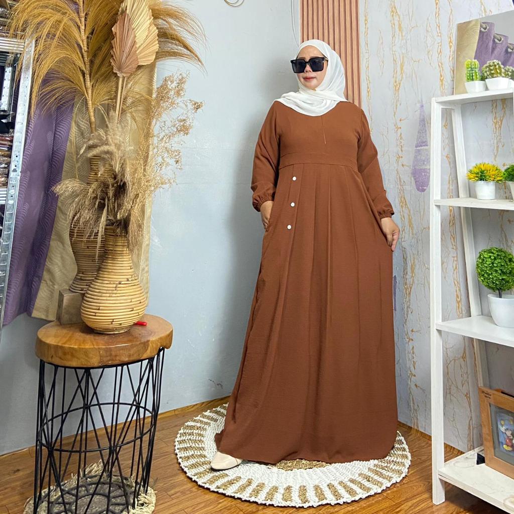 Mdhijabstyle -Narumi Long Dress Gamis Gamis Busui Dress Premium Dress Jumbo