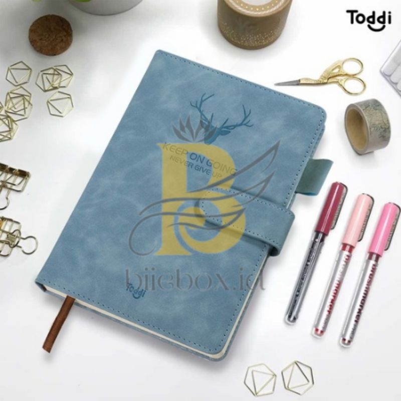 

Buku catatan harian notebook cover kulit magnetic buckle A5 - TODDI TL5