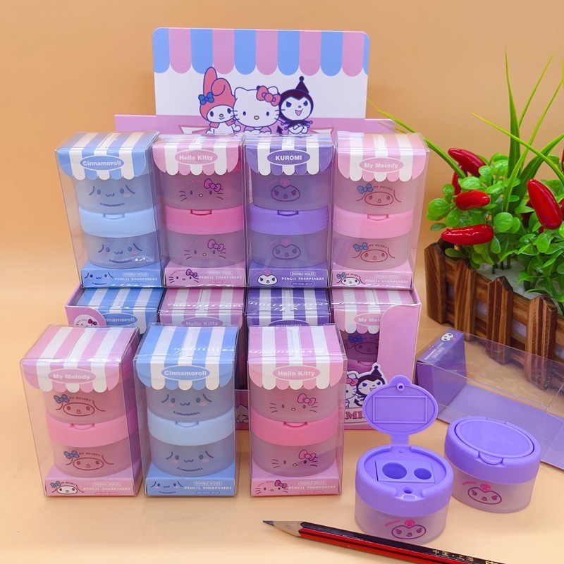 

RAUTAN SANRIO / SERUTAN PENSIL 2 LUBANG / PENCIL SHARPENER CINNAMOROL MELODY KUROMI HELLOKITTY