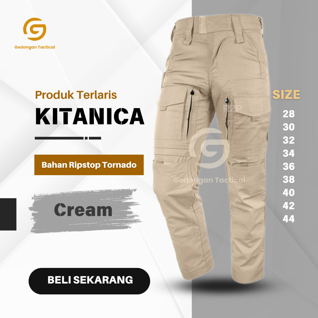 Celana Tactical Kitanica Panjang Berbahan Ripstop Tornado