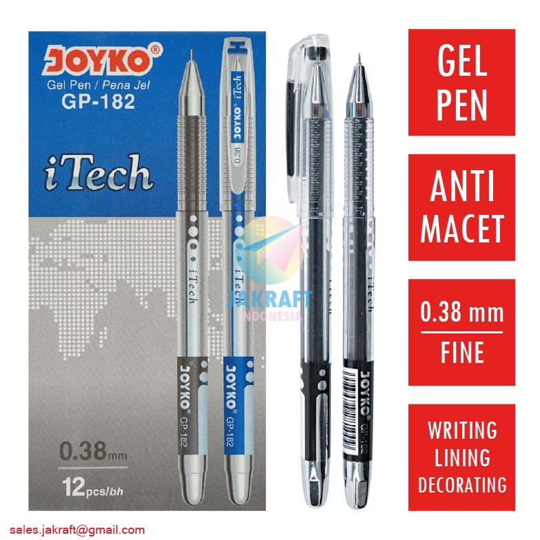 

PALING LARIS 1 Pcs Pulpen Gel Pen Hitam JOYKO GP182 iTECH Black Ala PILOT HITEC 38 mm 38mm Fine