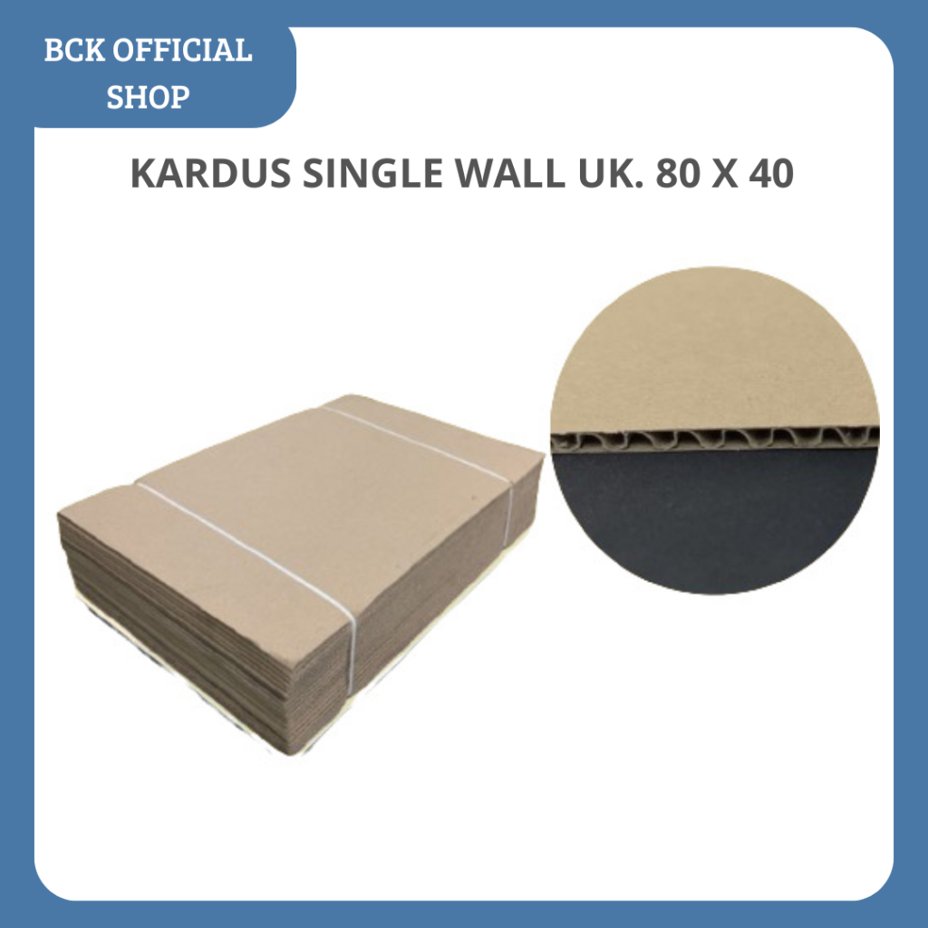 Kardus Single Wall Corrugated Bahan Eflute New Sheet ( 80 X 40 ) / Lembar