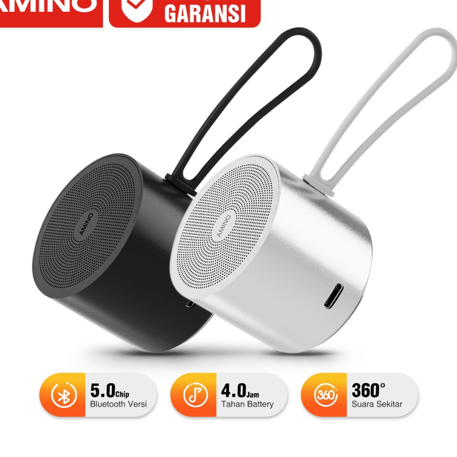 KP8 AMINO M1 Portable Speaker Stereo Mini HiFi Wireless Speaker Waterproof  Round Bluetooth Wireless