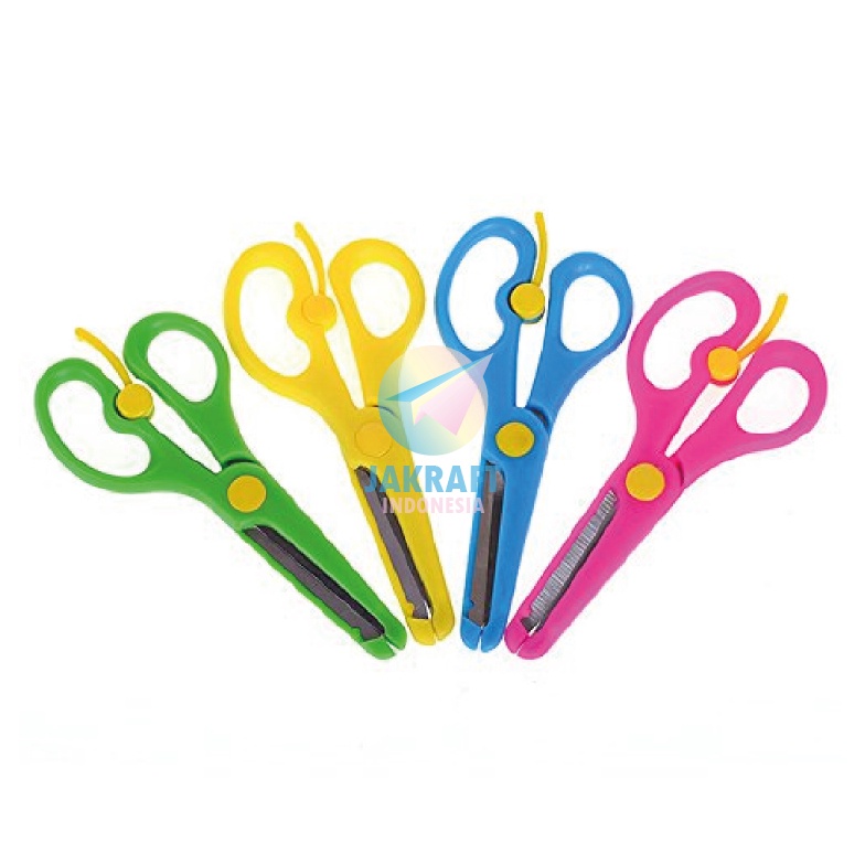 

SUPER BIG SALE 1 Pcs Gunting Kertas Anak Ujung Tumpul Kecil 13 cm Stainless Steel Tajam Aman Sekolah Paud Bimbel