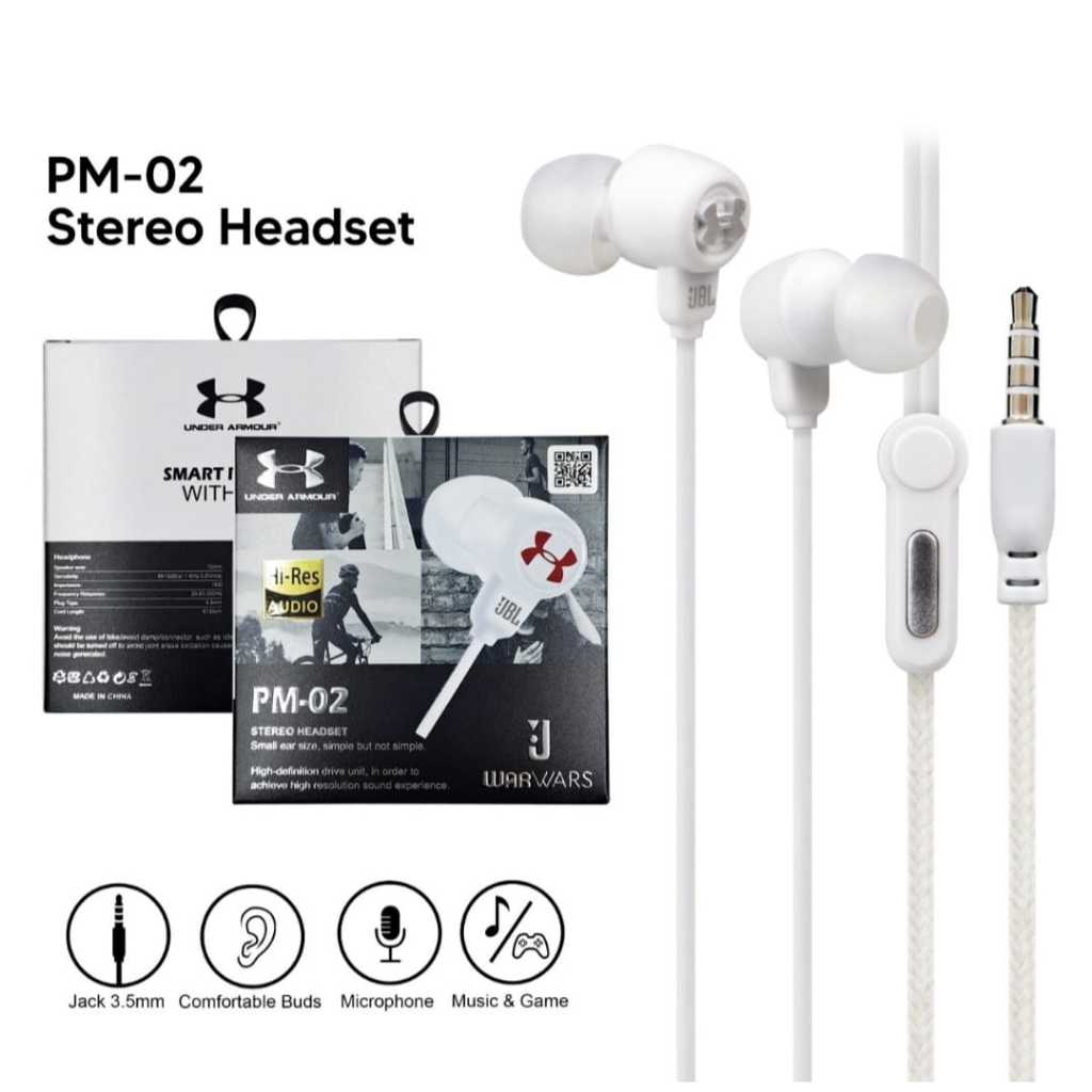 Headset PM-02 STEREO Handsfree PM02 STEREO MIC Earphone PM-02 MIC STEREO