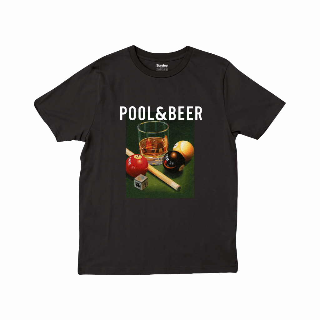 t-shirt surdey pool and beer kaos billiard