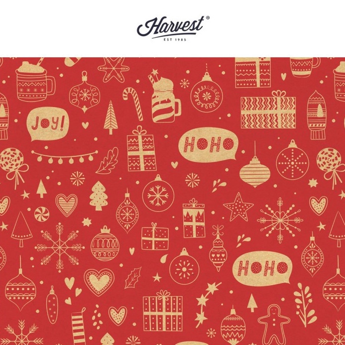

FLASH SALE Kertas Kado Natal Harvest Wrapping Paper Xmas Shining Red Gifts