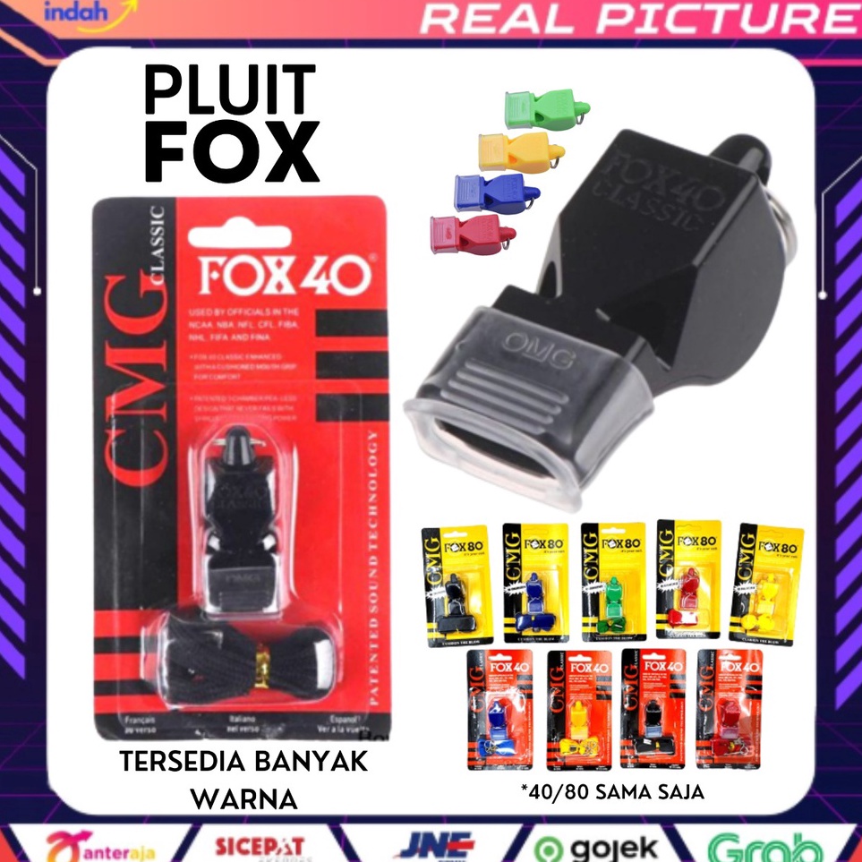 Gratis Packing  PELUIT WASIT BOLA BASKET VOLI FUTSAL PLUIT FOX 48 BONUS LANYARD