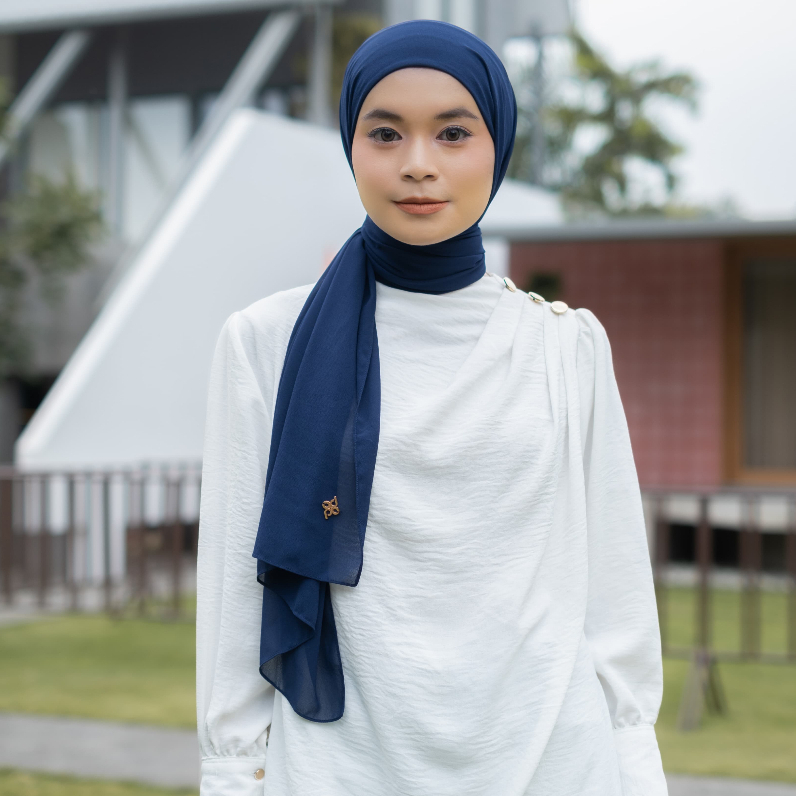 Adeola Scarf - Noura Pashmina Instan - Pashmina Inner - Navy
