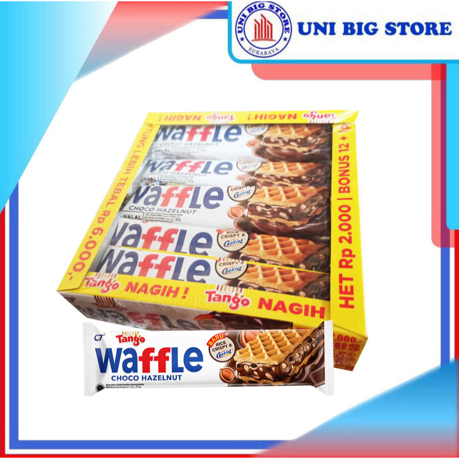 

Tango Waffle Choco Hazelnut 25 gr x 12 pcs BOX Wafer Coklat